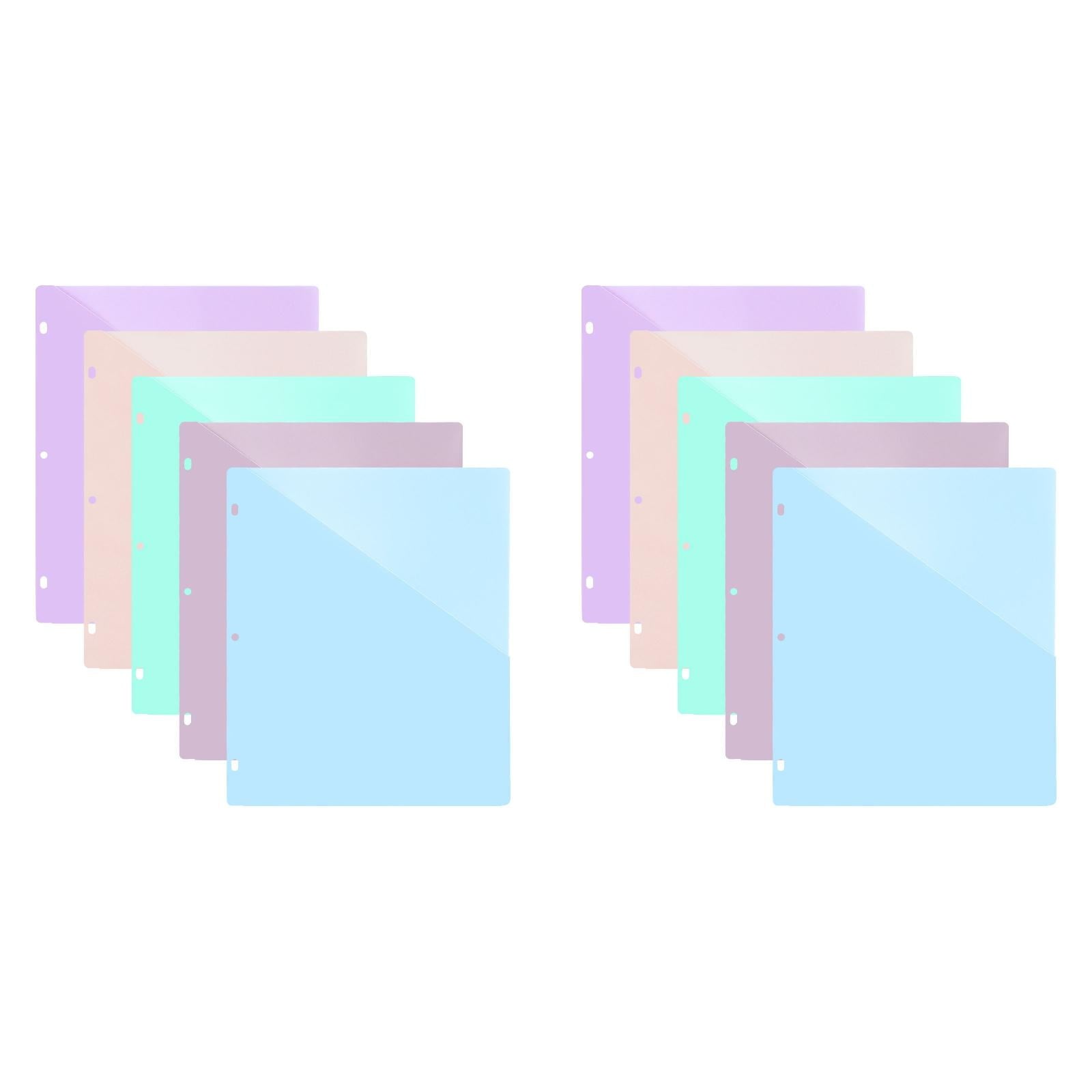 (5pc)Luluganb Binder Folders School Folders Plastic Folders with Pockets and Prongs Colored File Folders Pocket Folder Light Blue One Size