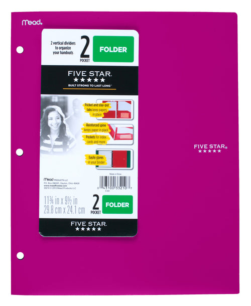 (4 pack) Five Star Advance Stay-Put Folder and File, Purple