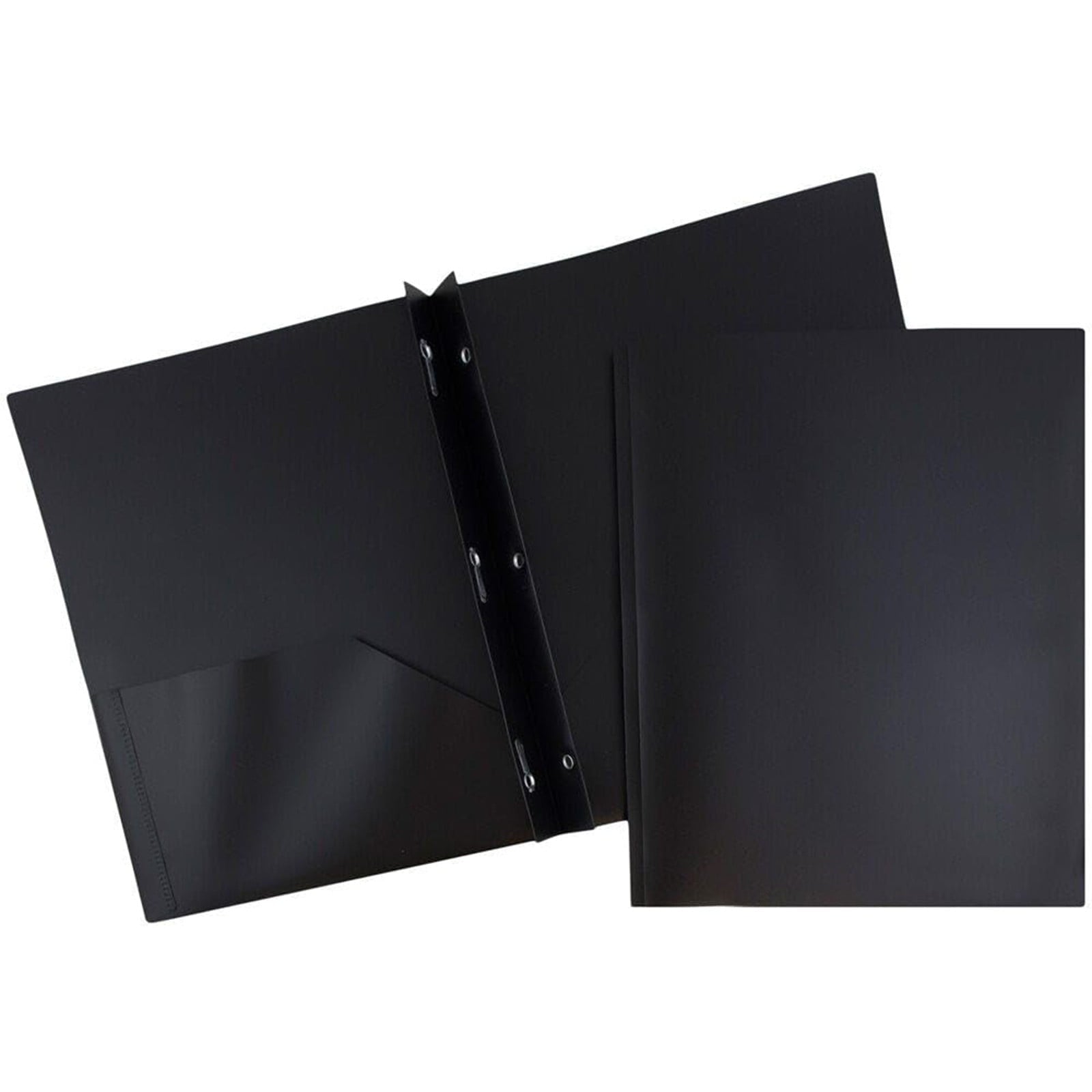 BCMMKLPP 1 Pack Folders with Pockets and Prong with Fasteners, Two Pocket Folder With Prongs, 2 Pocket Folder, 3 Prong Folders, Plastic Folders With Pockets and Business Card Holder, Letter Size