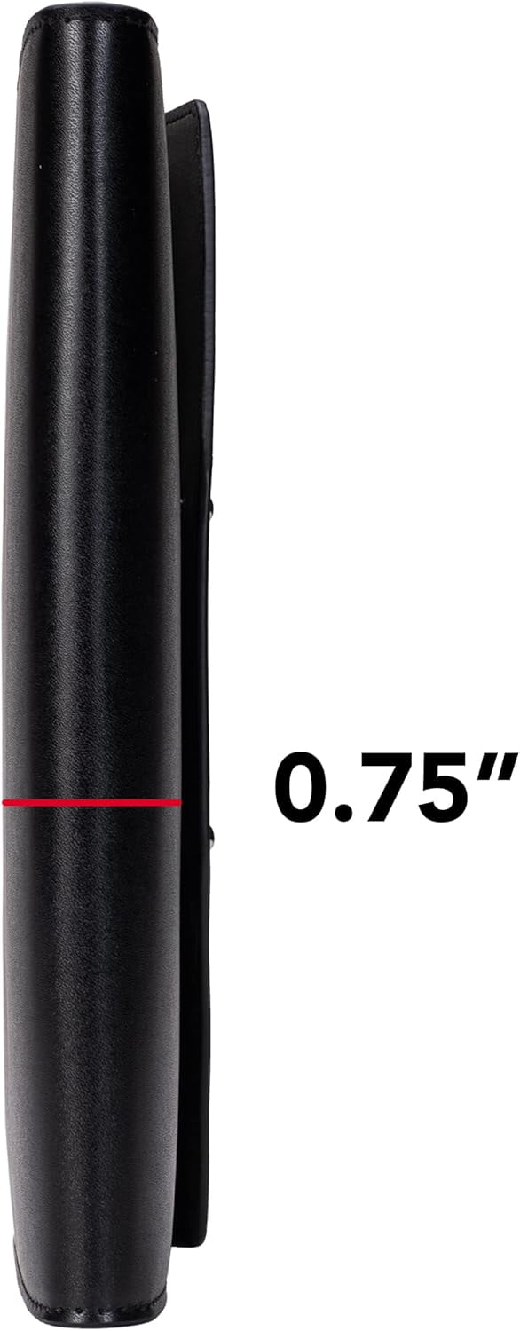 Case-it Tycoon Mini Padfolio Portfolio with Letter Size Writing Pad, Tri Fold Snap Closure, Black (Pad-37-MI)