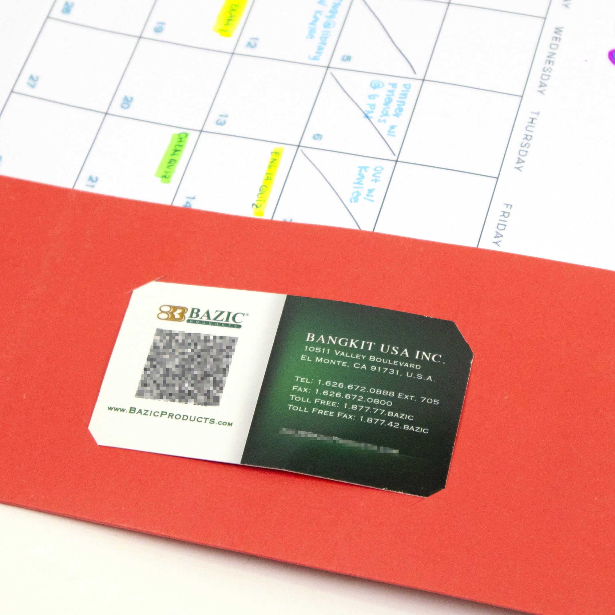 BAZIC 2 Pockets Paper Folder, 3 Metal Prongs Fastener Clips Portfolio, Letter Size Folders, Assorted Color 10-Pack