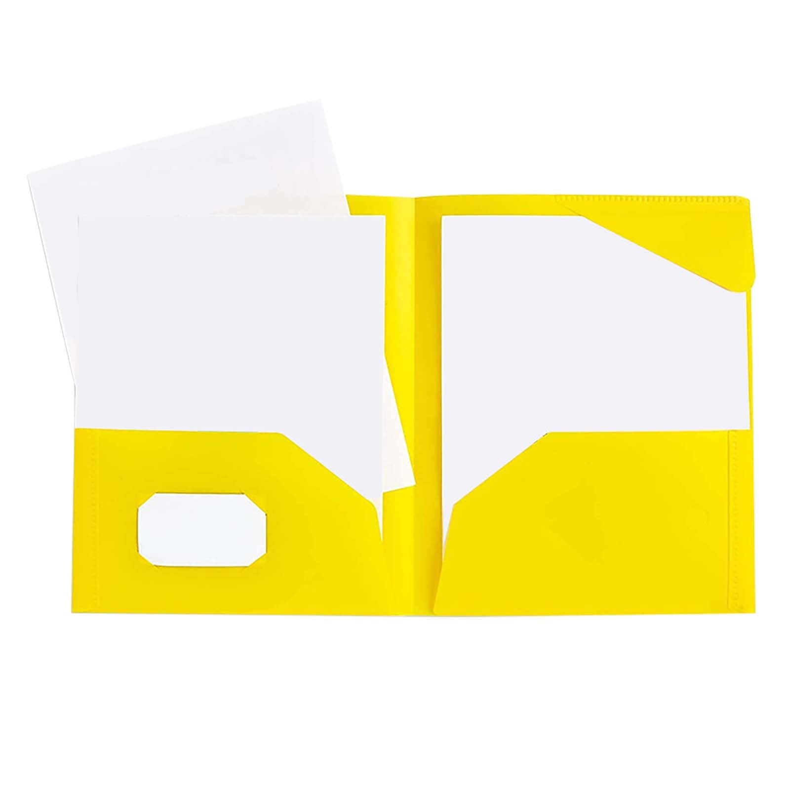 2 Pocket Folders No Prong Folders, Plastic Pocket Folders No Prongs, Heavy Duty Plastic Poly Folders No Prongs for School Office，Colored Letter Size Plastic Folders with Pockets No Brads(Orange)