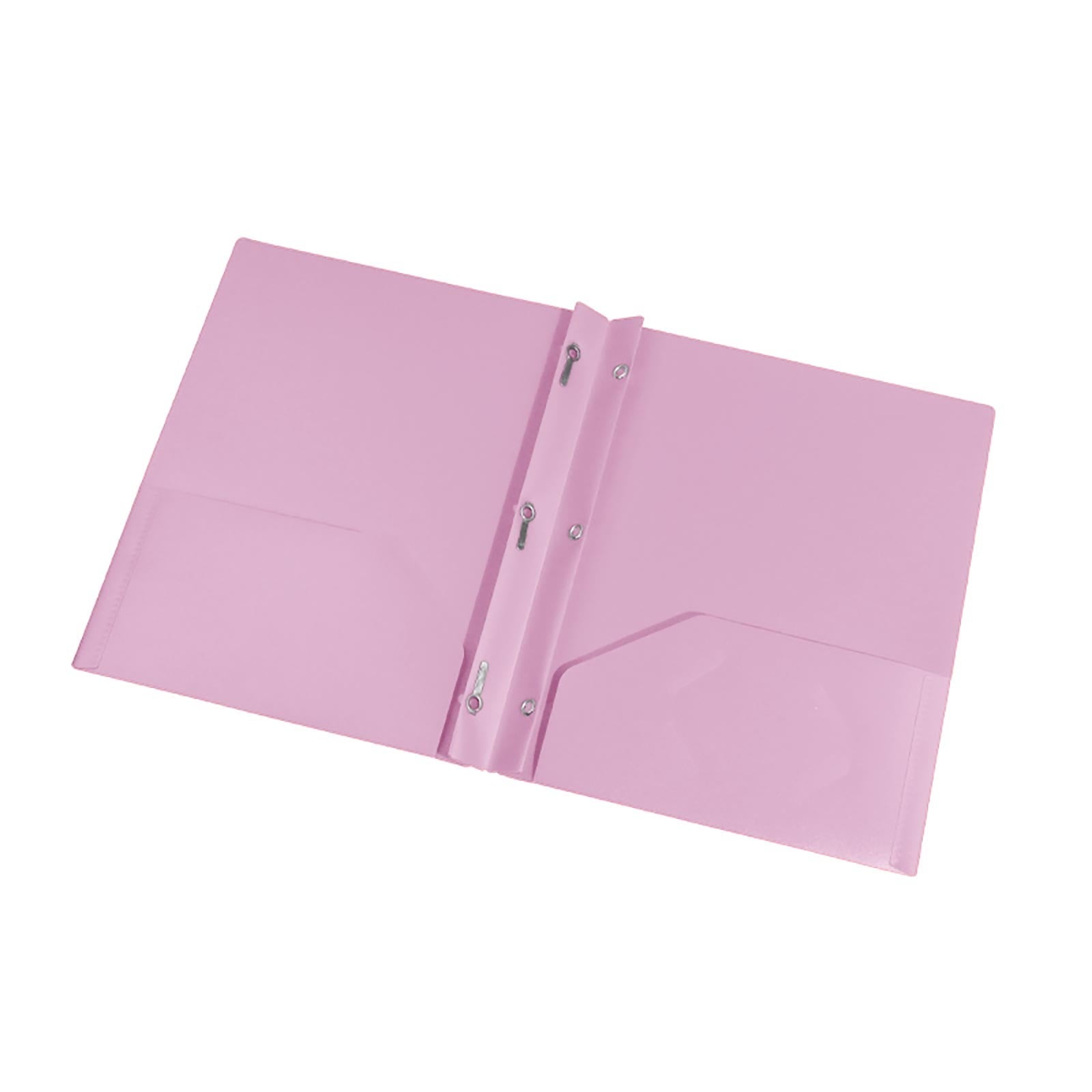 Clearance office Craft Stationery under $1 Two Pocket Folder Three Hole Punch Prong Fasteners Letter Size Extra tough Folders Assorted Colors
