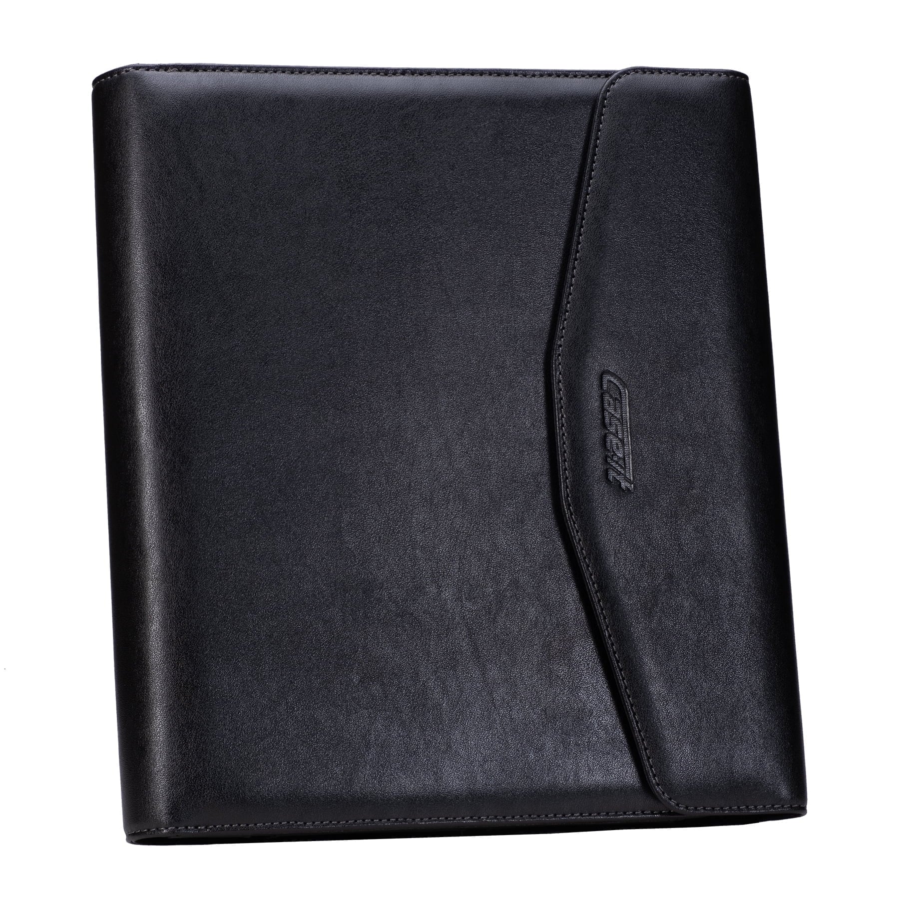 Case-it Tycoon Mini Padfolio Portfolio with Letter Size Writing Pad, Tri Fold Snap Closure, Black (Pad-37-MI)