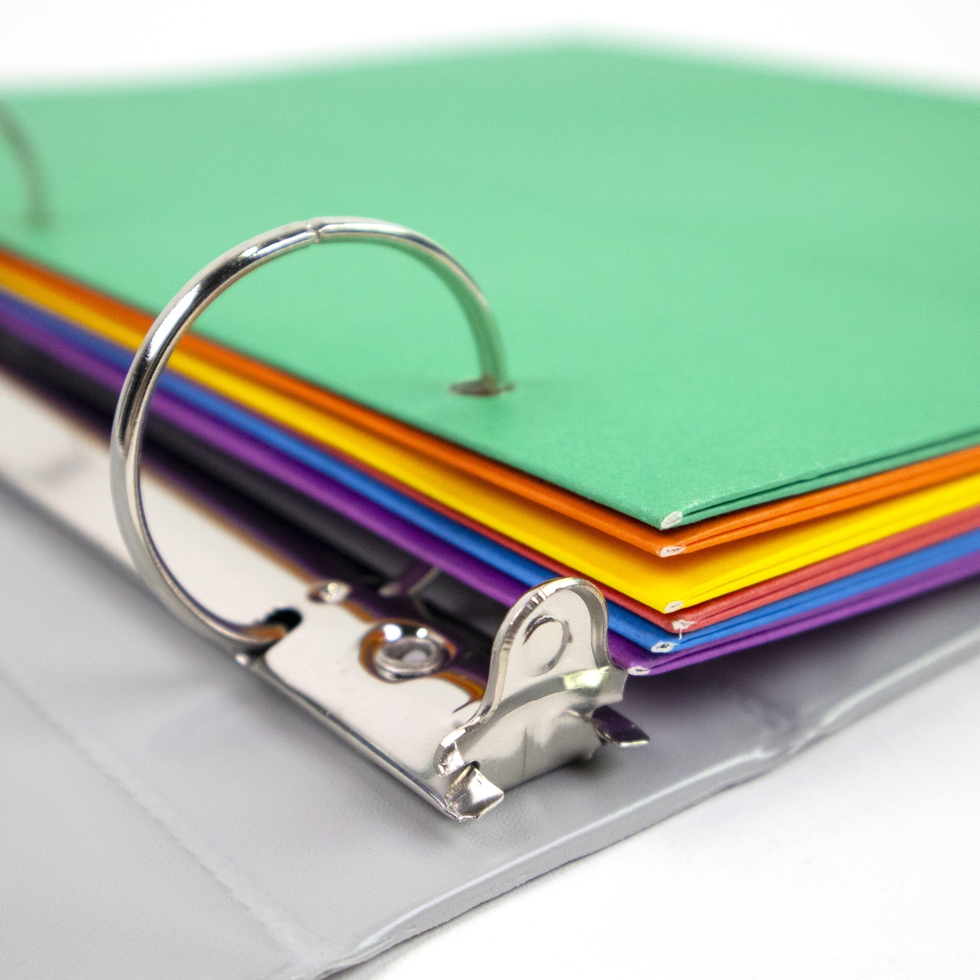 BAZIC 2 Pockets Paper Folder, 3 Metal Prongs Fastener Clips Portfolio, Letter Size Folders, Assorted Color 10-Pack