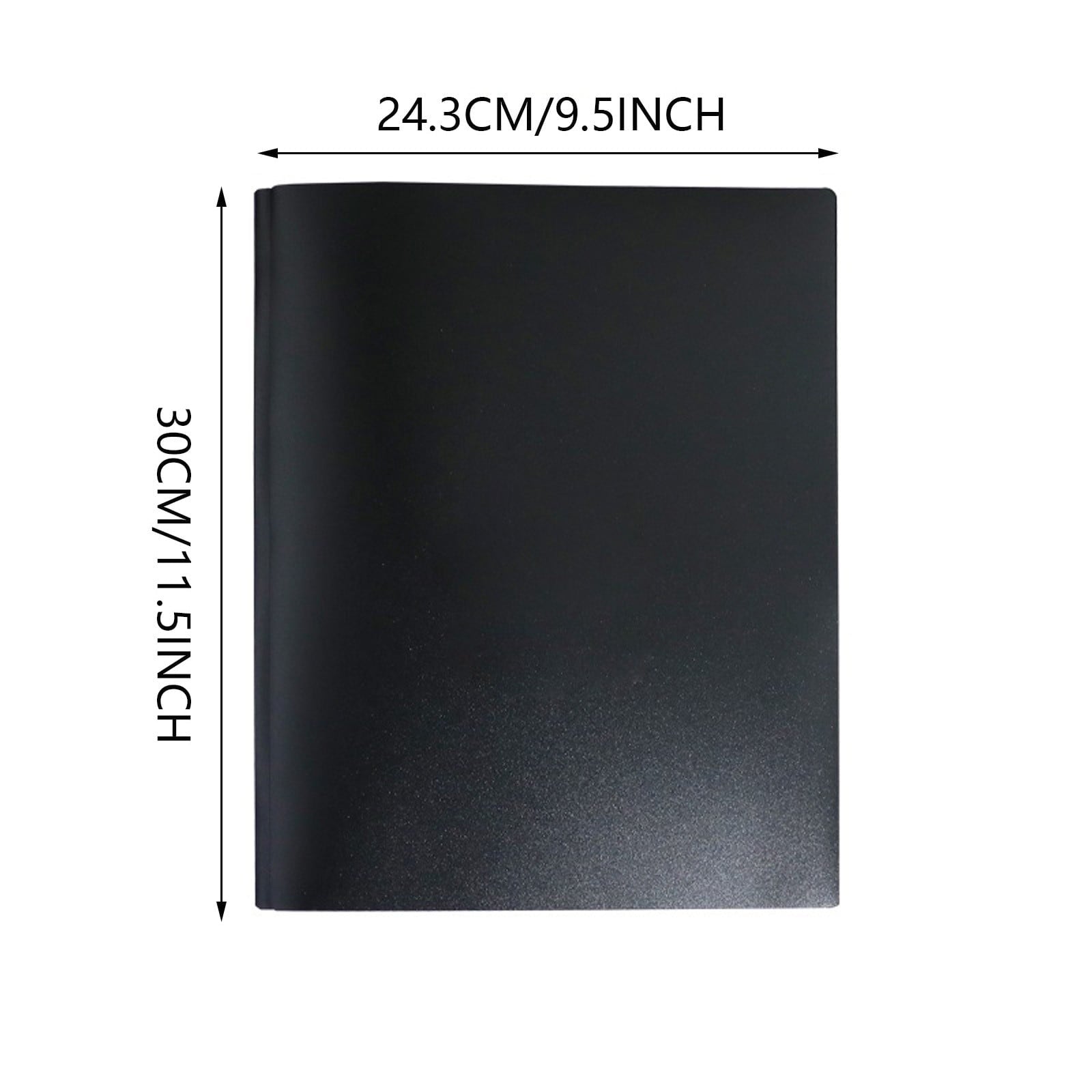 BCMMKLPP Plastic Folders with Pockets and Prongs (1 Pack, Black), 2-Pocket Poly Folders with 3 Hole Punch and Business Card Slot, Fits Letter Size Paper, Two Pocket Folders for Office, or Home Use