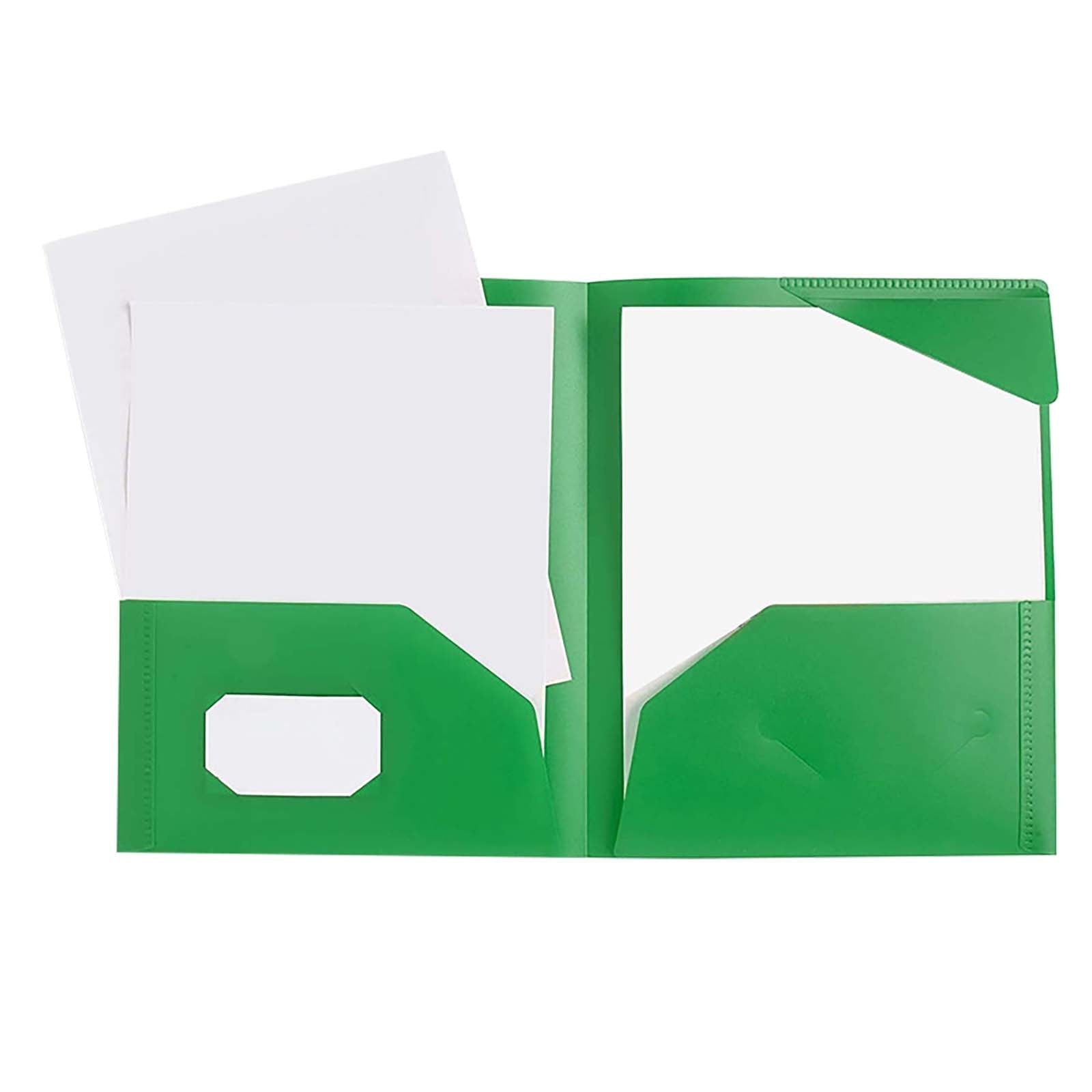 2 Pocket Folders No Prong Folders, Plastic Pocket Folders No Prongs, Heavy Duty Plastic Poly Folders No Prongs for School Office，Colored Letter Size Plastic Folders with Pockets No Brads(Orange)